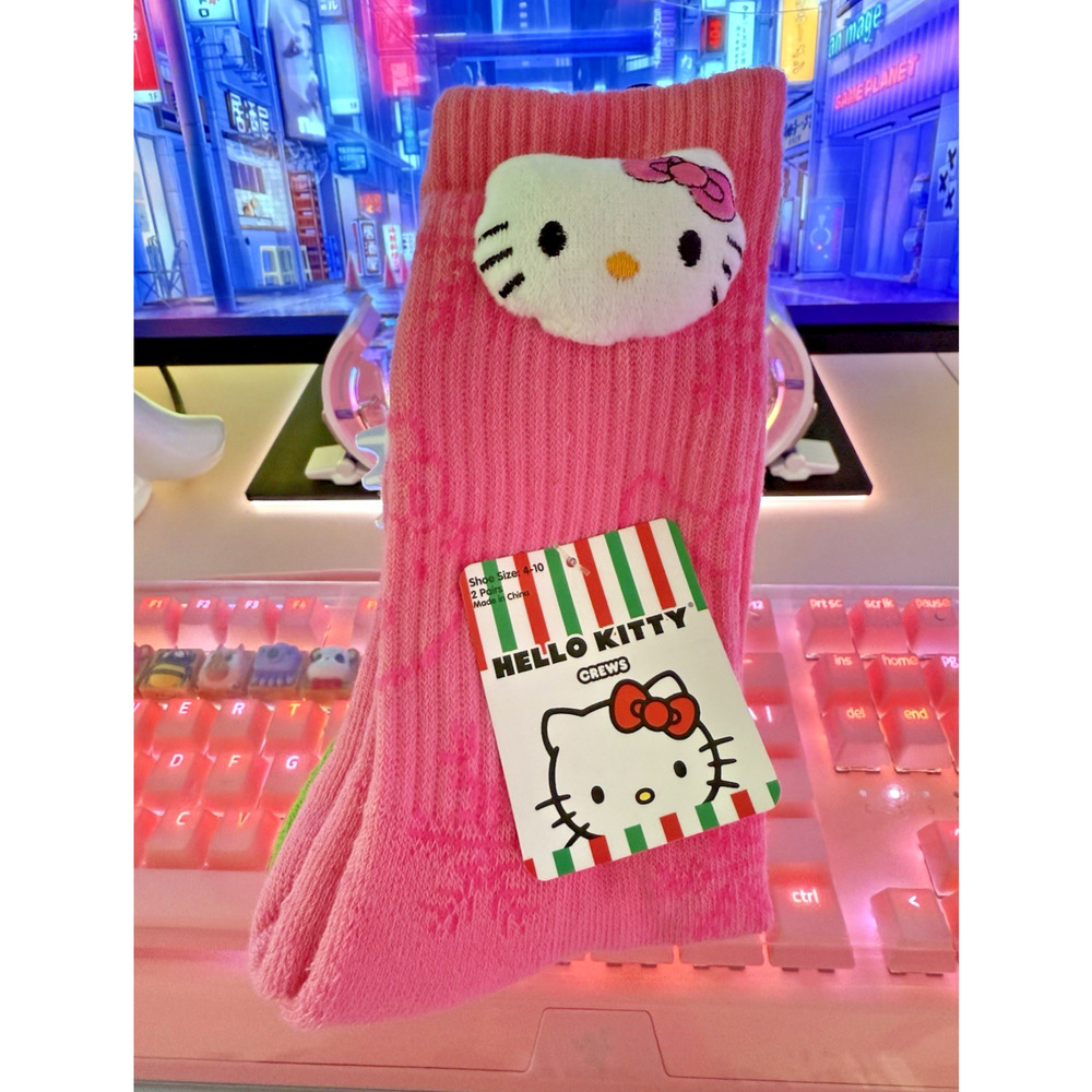 Sanrio Hello Kitty Socks Women's Christmas Holliday 3D Crew 2 Pack Pair 2023